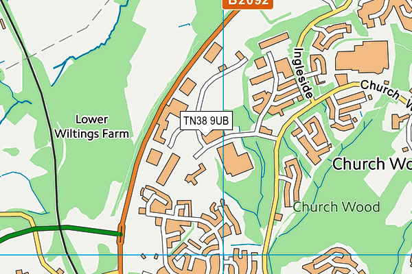 TN38 9UB map - OS VectorMap District (Ordnance Survey) TN38 9UB map - OS VectorMap District (Ordnance Survey)