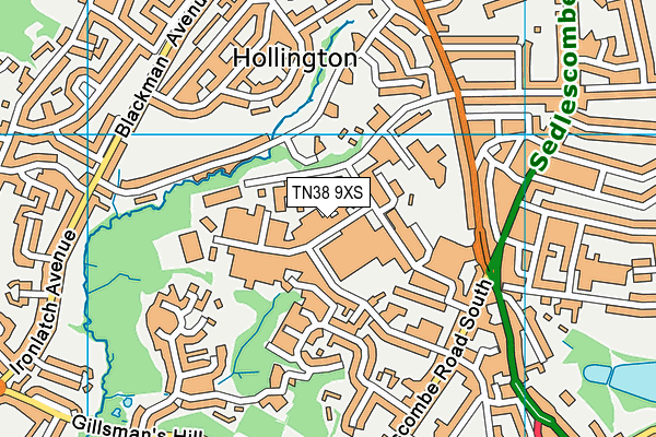 TN38 9XS map - OS VectorMap District (Ordnance Survey) TN38 9XS map - OS VectorMap District (Ordnance Survey)