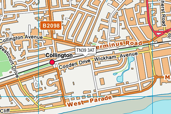 TN39 3AT map - OS VectorMap District (Ordnance Survey) TN39 3AT map - OS VectorMap District (Ordnance Survey)