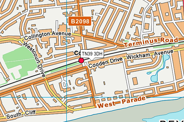 TN39 3DH map - OS VectorMap District (Ordnance Survey) TN39 3DH map - OS VectorMap District (Ordnance Survey)