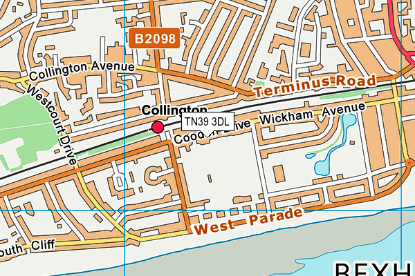 TN39 3DL map - OS VectorMap District (Ordnance Survey) TN39 3DL map - OS VectorMap District (Ordnance Survey)