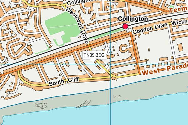 TN39 3EG map - OS VectorMap District (Ordnance Survey) TN39 3EG map - OS VectorMap District (Ordnance Survey)
