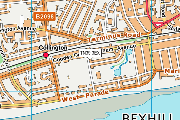 TN39 3EX map - OS VectorMap District (Ordnance Survey) TN39 3EX map - OS VectorMap District (Ordnance Survey)