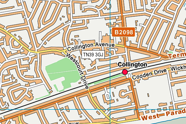 TN39 3GJ map - OS VectorMap District (Ordnance Survey)