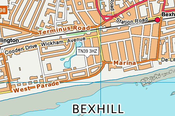 TN39 3HZ map - OS VectorMap District (Ordnance Survey)