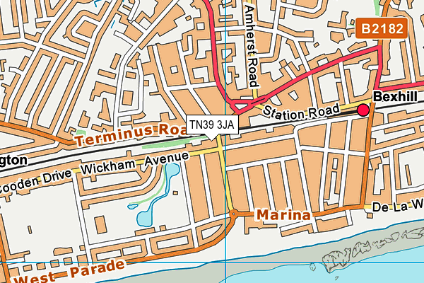 TN39 3JA map - OS VectorMap District (Ordnance Survey) TN39 3JA map - OS VectorMap District (Ordnance Survey)