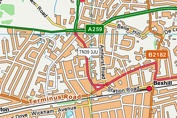 TN39 3JU map - OS VectorMap District (Ordnance Survey) TN39 3JU map - OS VectorMap District (Ordnance Survey)