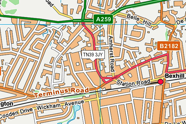 TN39 3JY map - OS VectorMap District (Ordnance Survey) TN39 3JY map - OS VectorMap District (Ordnance Survey)