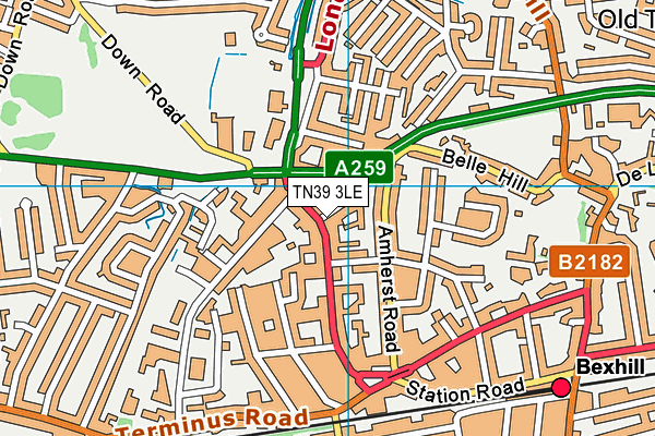 TN39 3LE map - OS VectorMap District (Ordnance Survey) TN39 3LE map - OS VectorMap District (Ordnance Survey)
