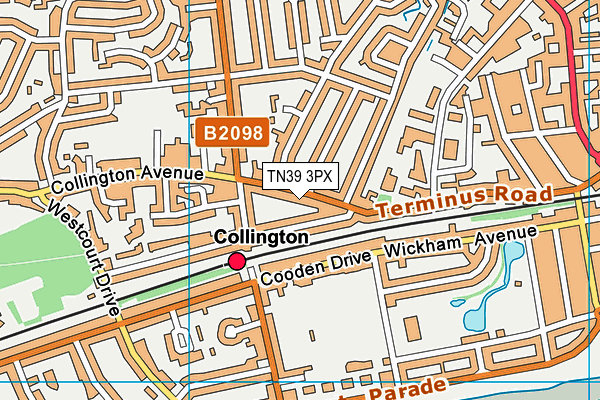 TN39 3PX map - OS VectorMap District (Ordnance Survey) TN39 3PX map - OS VectorMap District (Ordnance Survey)