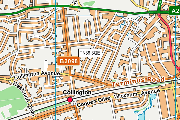 TN39 3QE map - OS VectorMap District (Ordnance Survey) TN39 3QE map - OS VectorMap District (Ordnance Survey)