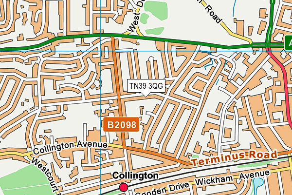 TN39 3QG map - OS VectorMap District (Ordnance Survey) TN39 3QG map - OS VectorMap District (Ordnance Survey)