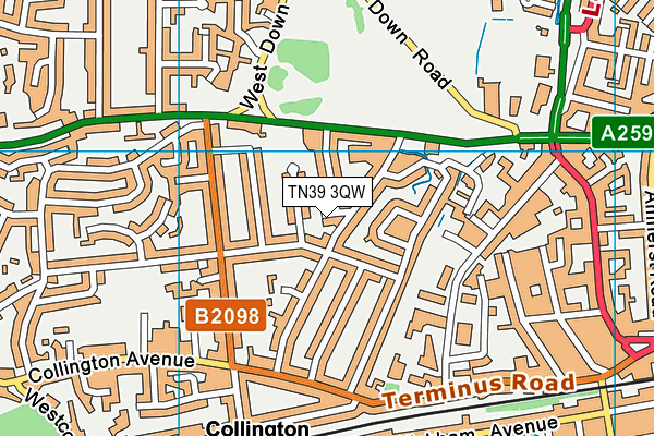 TN39 3QW map - OS VectorMap District (Ordnance Survey) TN39 3QW map - OS VectorMap District (Ordnance Survey)