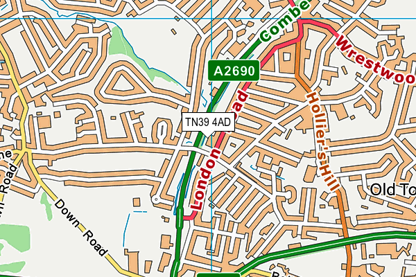 TN39 4AD map - OS VectorMap District (Ordnance Survey) TN39 4AD map - OS VectorMap District (Ordnance Survey)