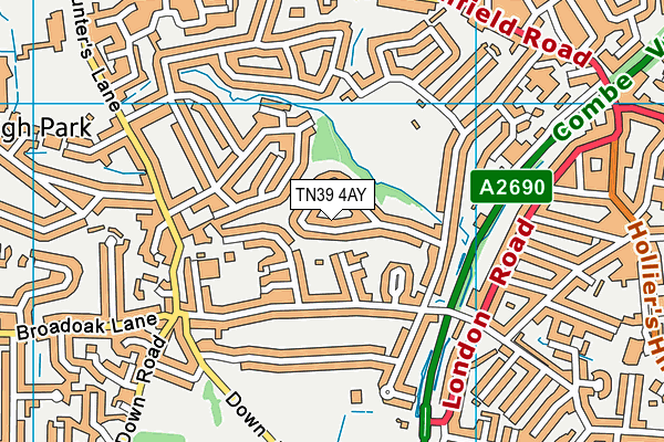 TN39 4AY map - OS VectorMap District (Ordnance Survey) TN39 4AY map - OS VectorMap District (Ordnance Survey)