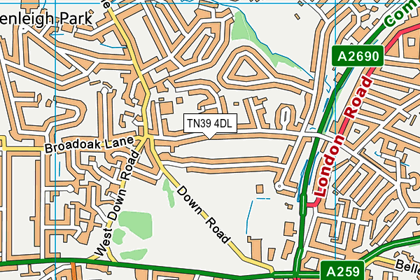 TN39 4DL map - OS VectorMap District (Ordnance Survey) TN39 4DL map - OS VectorMap District (Ordnance Survey)