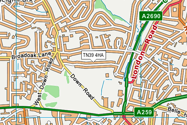 TN39 4HA map - OS VectorMap District (Ordnance Survey) TN39 4HA map - OS VectorMap District (Ordnance Survey)