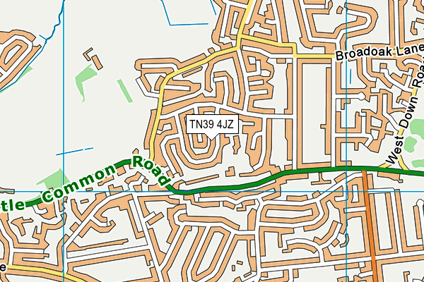 TN39 4JZ map - OS VectorMap District (Ordnance Survey) TN39 4JZ map - OS VectorMap District (Ordnance Survey)