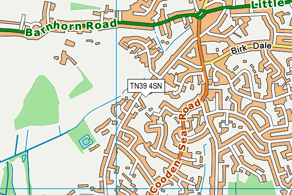 TN39 4SN map - OS VectorMap District (Ordnance Survey) TN39 4SN map - OS VectorMap District (Ordnance Survey)