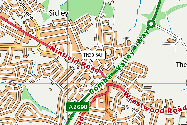 TN39 5AH map - OS VectorMap District (Ordnance Survey) TN39 5AH map - OS VectorMap District (Ordnance Survey)