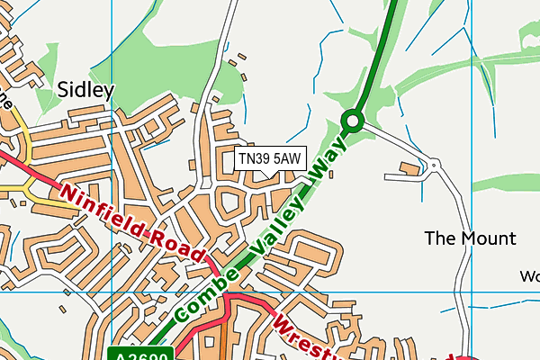 TN39 5AW map - OS VectorMap District (Ordnance Survey) TN39 5AW map - OS VectorMap District (Ordnance Survey)