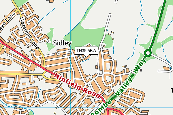 TN39 5BW map - OS VectorMap District (Ordnance Survey) TN39 5BW map - OS VectorMap District (Ordnance Survey)