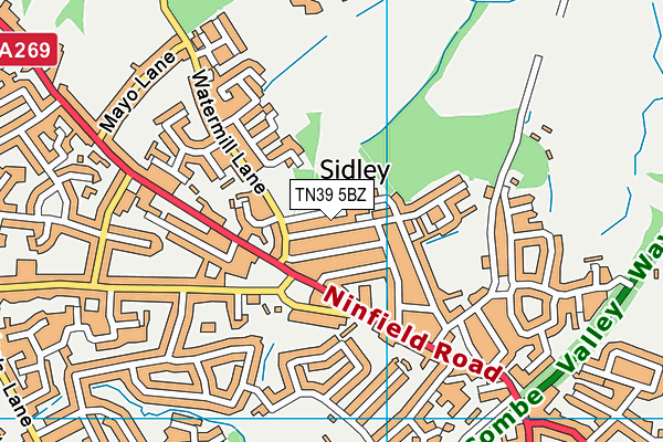 TN39 5BZ map - OS VectorMap District (Ordnance Survey)