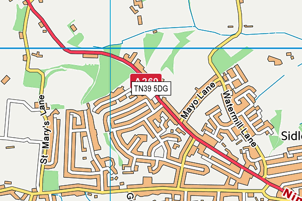 TN39 5DG map - OS VectorMap District (Ordnance Survey) TN39 5DG map - OS VectorMap District (Ordnance Survey)