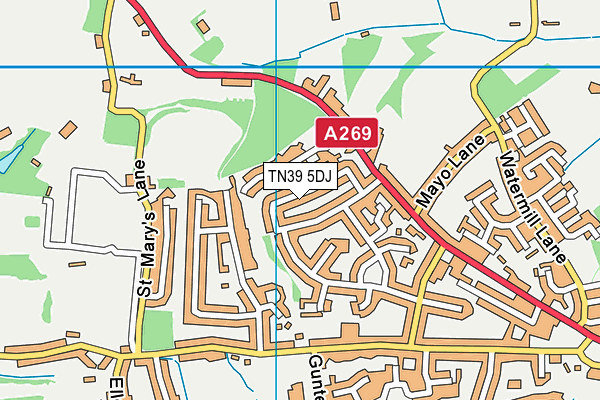 TN39 5DJ map - OS VectorMap District (Ordnance Survey) TN39 5DJ map - OS VectorMap District (Ordnance Survey)