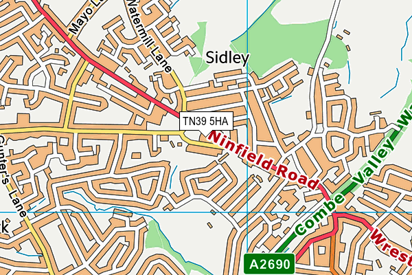 TN39 5HA map - OS VectorMap District (Ordnance Survey) TN39 5HA map - OS VectorMap District (Ordnance Survey)