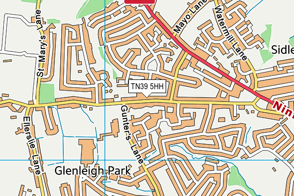 TN39 5HH map - OS VectorMap District (Ordnance Survey) TN39 5HH map - OS VectorMap District (Ordnance Survey)