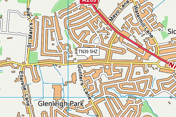TN39 5HZ map - OS VectorMap District (Ordnance Survey) TN39 5HZ map - OS VectorMap District (Ordnance Survey)