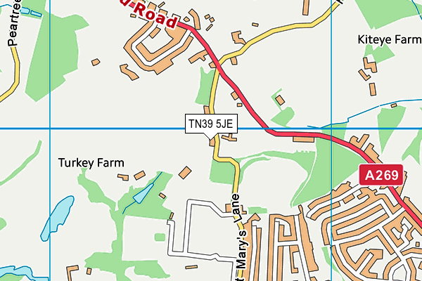 TN39 5JE map - OS VectorMap District (Ordnance Survey)