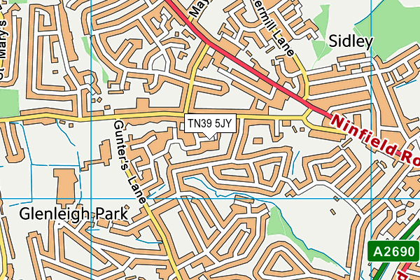 TN39 5JY map - OS VectorMap District (Ordnance Survey) TN39 5JY map - OS VectorMap District (Ordnance Survey)