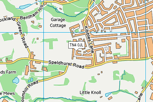 TN4 0JL map - OS VectorMap District (Ordnance Survey)