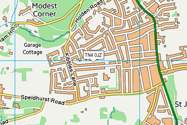 TN4 0JZ map - OS VectorMap District (Ordnance Survey)