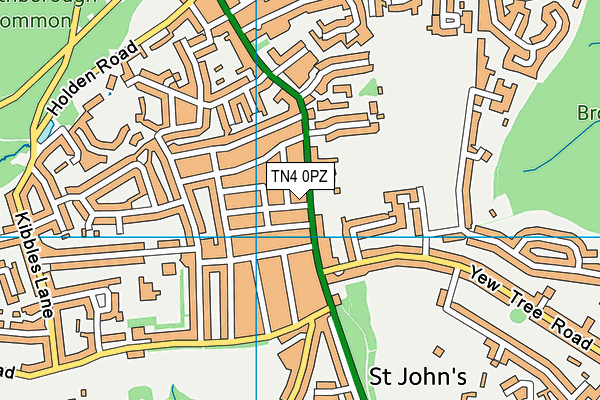 TN4 0PZ map - OS VectorMap District (Ordnance Survey) TN4 0PZ map - OS VectorMap District (Ordnance Survey)