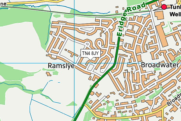 TN4 8JY map - OS VectorMap District (Ordnance Survey) TN4 8JY map - OS VectorMap District (Ordnance Survey)