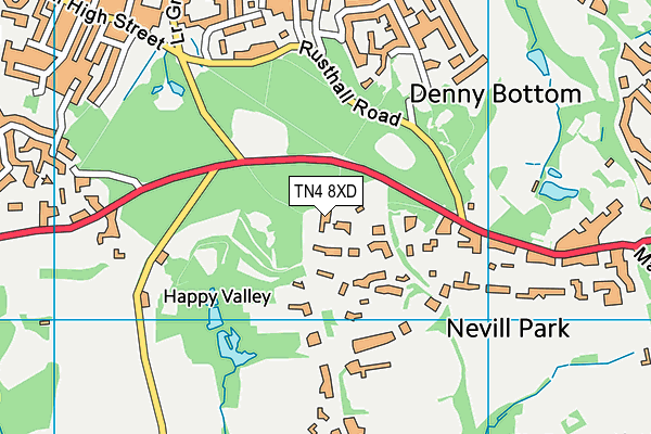 TN4 8XD map - OS VectorMap District (Ordnance Survey) TN4 8XD map - OS VectorMap District (Ordnance Survey)