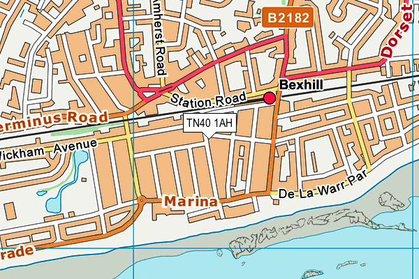 TN40 1AH map - OS VectorMap District (Ordnance Survey) TN40 1AH map - OS VectorMap District (Ordnance Survey)