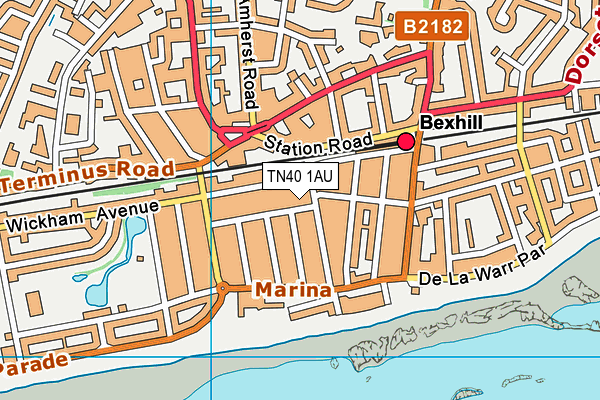 TN40 1AU map - OS VectorMap District (Ordnance Survey) TN40 1AU map - OS VectorMap District (Ordnance Survey)