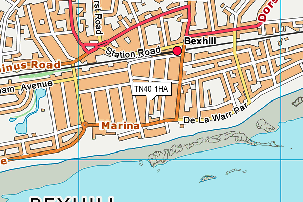 TN40 1HA map - OS VectorMap District (Ordnance Survey) TN40 1HA map - OS VectorMap District (Ordnance Survey)