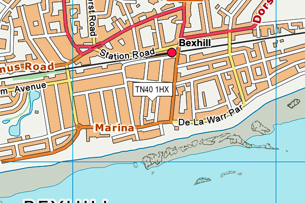 TN40 1HX map - OS VectorMap District (Ordnance Survey) TN40 1HX map - OS VectorMap District (Ordnance Survey)