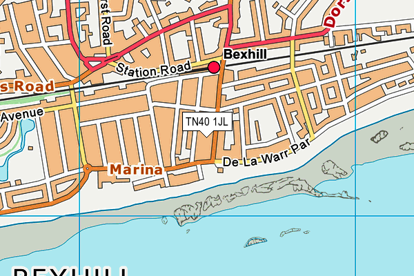 TN40 1JL map - OS VectorMap District (Ordnance Survey) TN40 1JL map - OS VectorMap District (Ordnance Survey)