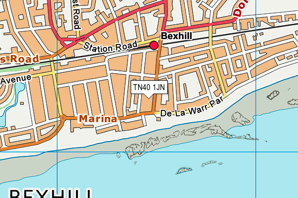 TN40 1JN map - OS VectorMap District (Ordnance Survey) TN40 1JN map - OS VectorMap District (Ordnance Survey)