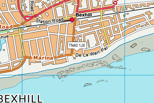 TN40 1JX map - OS VectorMap District (Ordnance Survey) TN40 1JX map - OS VectorMap District (Ordnance Survey)