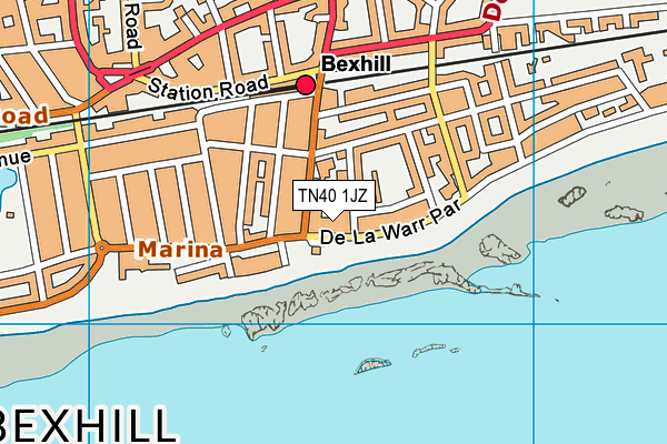 TN40 1JZ map - OS VectorMap District (Ordnance Survey) TN40 1JZ map - OS VectorMap District (Ordnance Survey)