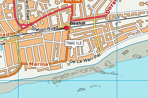 TN40 1LE map - OS VectorMap District (Ordnance Survey) TN40 1LE map - OS VectorMap District (Ordnance Survey)
