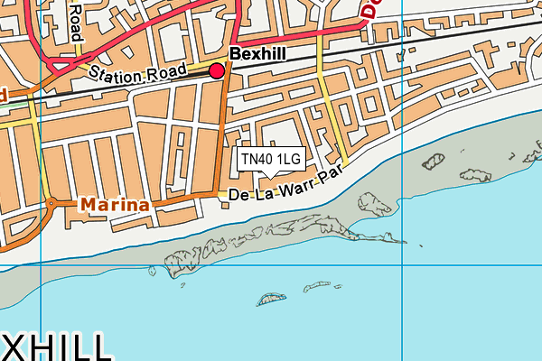 TN40 1LG map - OS VectorMap District (Ordnance Survey) TN40 1LG map - OS VectorMap District (Ordnance Survey)