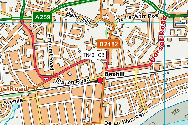 TN40 1QB map - OS VectorMap District (Ordnance Survey)